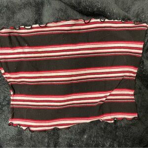 Black White & Red stripped tube top